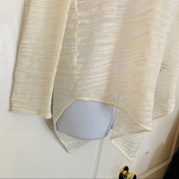 2/$10 Joie Horizontal Squiggle Stripe Sheer Blouse - Picture 5 of 7